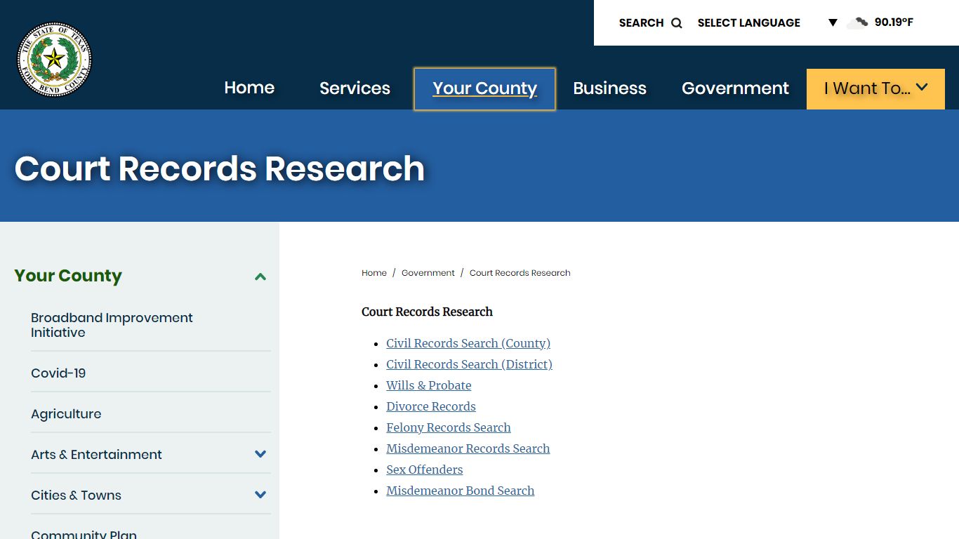 Court Records Research | Fort Bend County